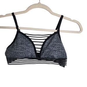Pink Victoria's Secret Ultimate Gray Space Dye Strappy Caged Bralette Large